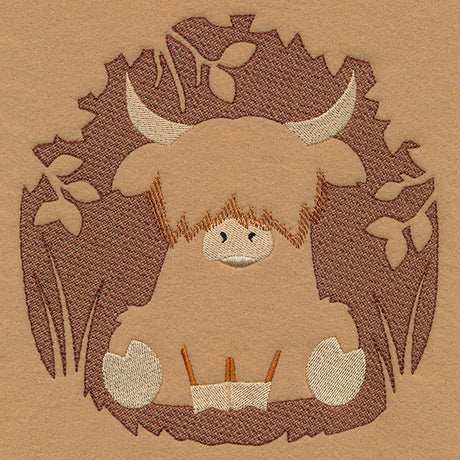 Highland Cow Silhouette (Embossed)