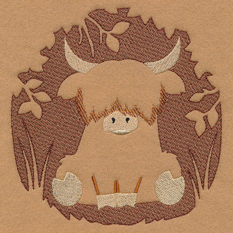 Highland Cow Silhouette (Embossed)