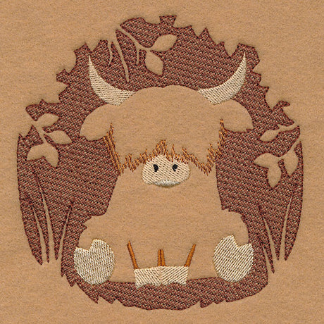 Highland Cow Silhouette (Embossed)