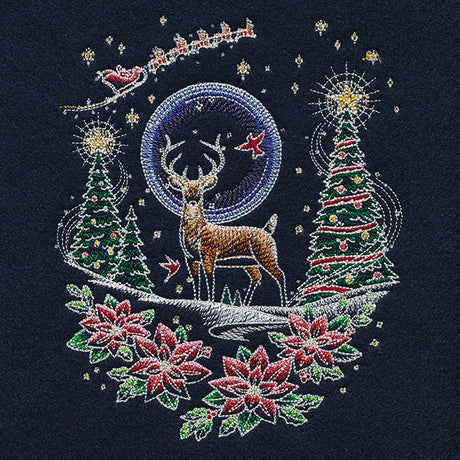 Santa's Flight Through A Midnight Christmas Garden