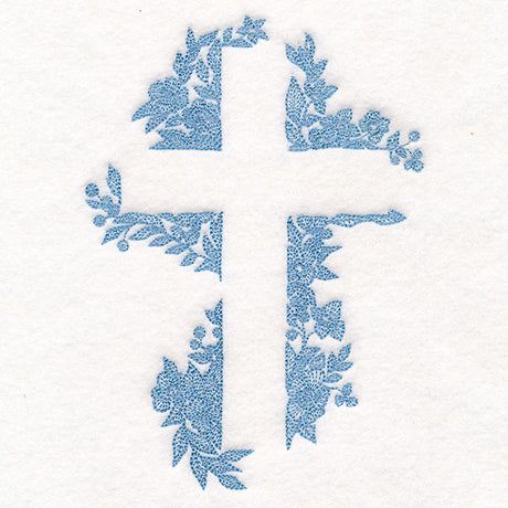 Cross in Flowers (Embossed)