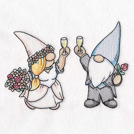 Toasting Bride and Groom Gnomes