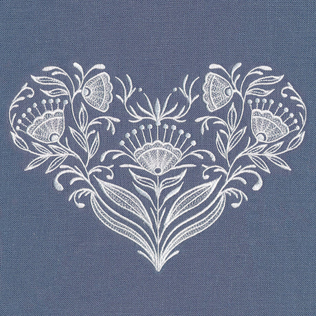Exquisite Whitework Heart