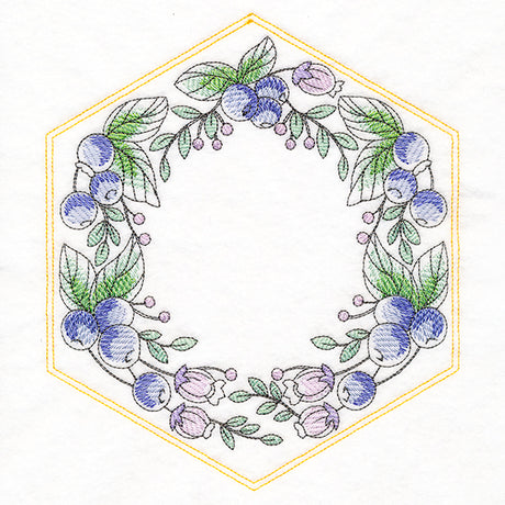 Sweet Fruit Quilt  Hexagon - Blueberries