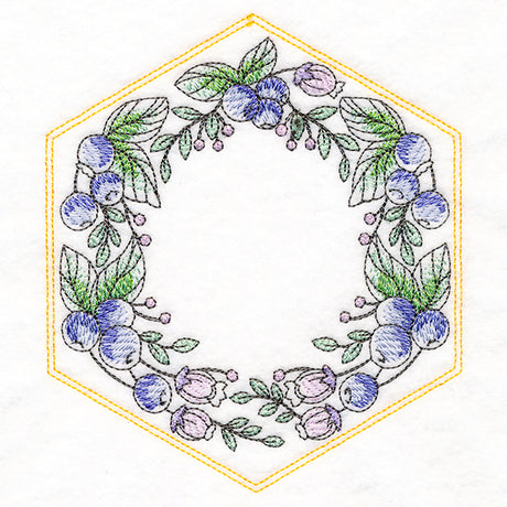 Sweet Fruit Quilt  Hexagon - Blueberries