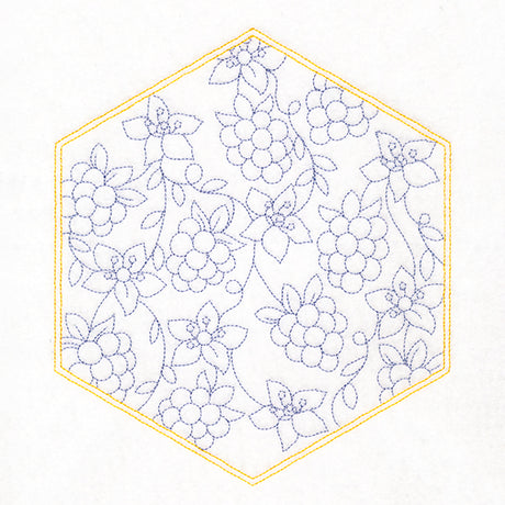 Sweet Fruit Quilt Hexagon - Blackberries
