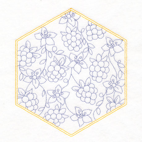 Sweet Fruit Quilt Hexagon - Blackberries
