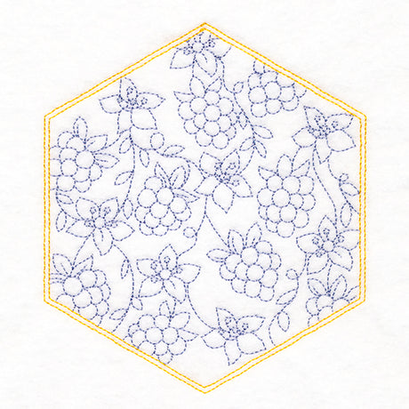 Sweet Fruit Quilt Hexagon - Blackberries