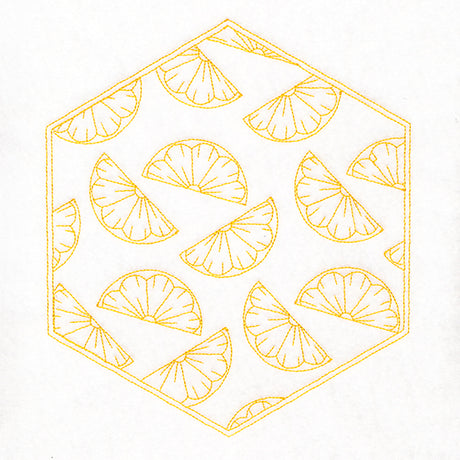 Sweet Fruit Quilt Hexagon - Lemon Slices
