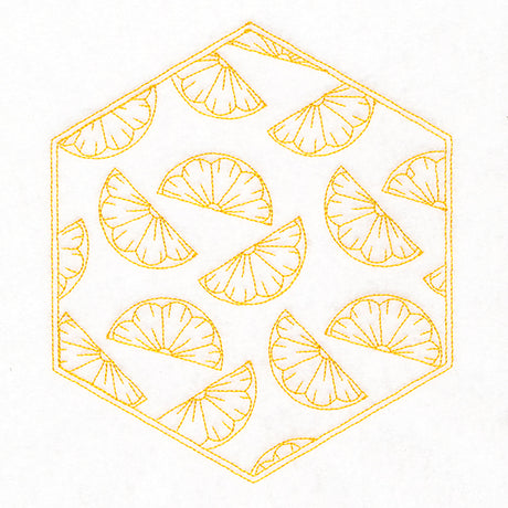 Sweet Fruit Quilt Hexagon - Lemon Slices