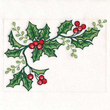 Cardinals & Holly Placemat Corner - Top Left