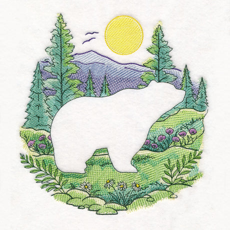 Mountain Bear Silhouette (Embossed)