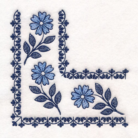 Delicate Delft Corner - Flower 1