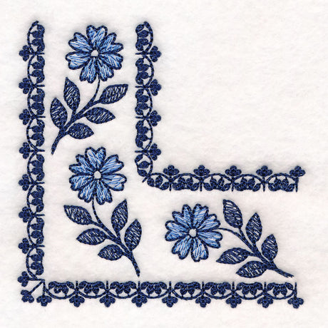 Delicate Delft Corner - Flower 1