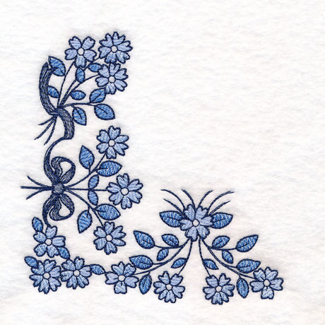 Delicate Delft Blue Corner - Flower 3