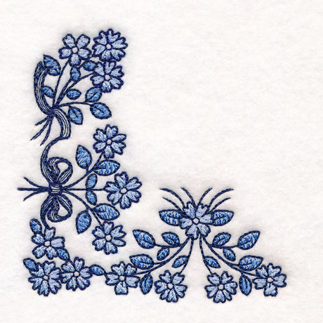 Delicate Delft Blue Corner - Flower 3