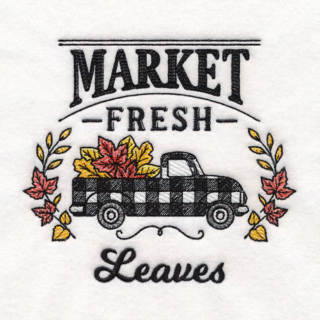 Fresh Market Autumn Retro Truck - Leaves
