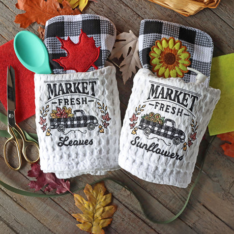 Fresh Market Autumn Retro Truck - Sunflowers