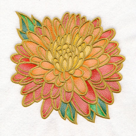 Gilded Stained Glass Chrysanthemum