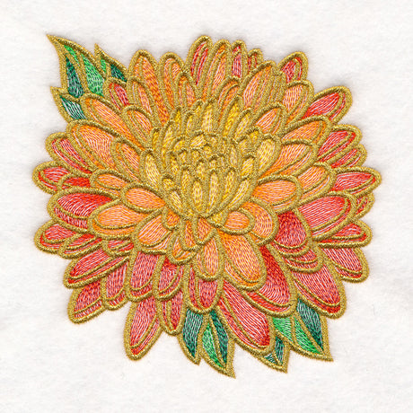 Gilded Stained Glass Chrysanthemum