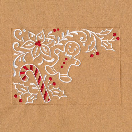 Gingerbread Christmas Placemat Corner - Top Left