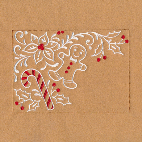 Gingerbread Christmas Placemat Corner - Top Left