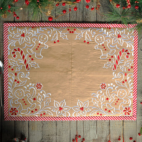 Gingerbread Christmas Placemat Corner - Top Right