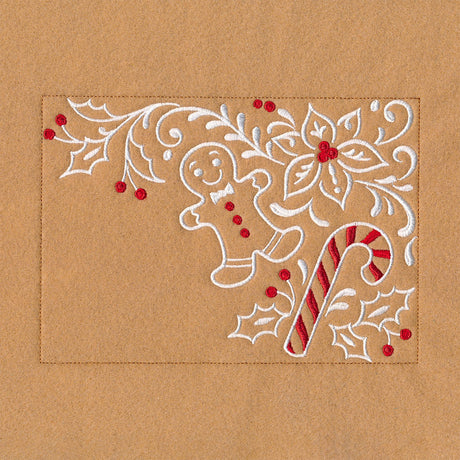 Gingerbread Christmas Placemat Corner - Top Right