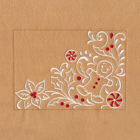 Gingerbread Christmas Placemat Corner - Bottom Right