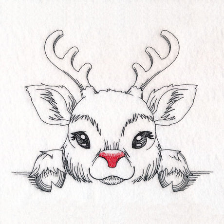 Peeking Reindeer Sketch