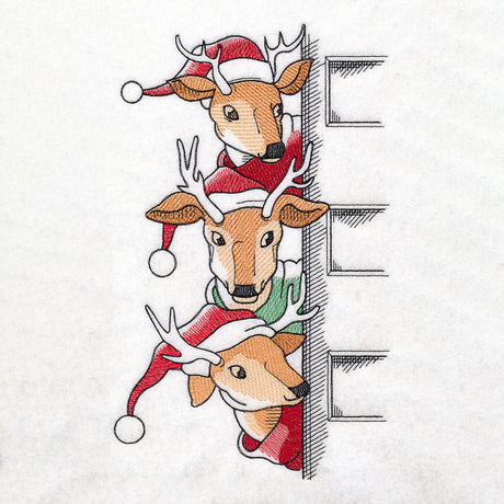Peeking Christmas Reindeer Stack