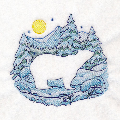 Winter Polar Bear Silhouette (Embossed)