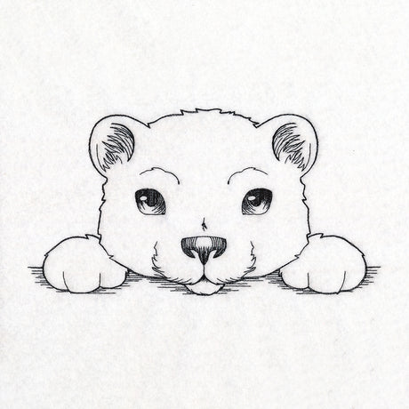 Peeking Polar Bear Sketch