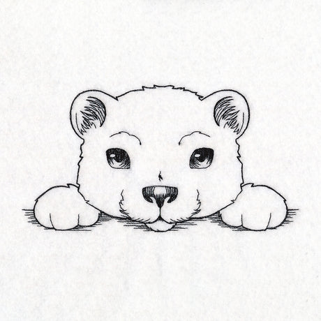 Peeking Polar Bear Sketch