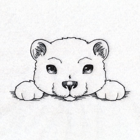 Peeking Polar Bear Sketch