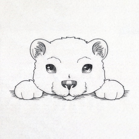 Peeking Polar Bear Sketch