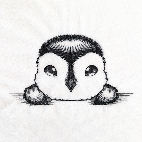 Peeking Penguin Sketch