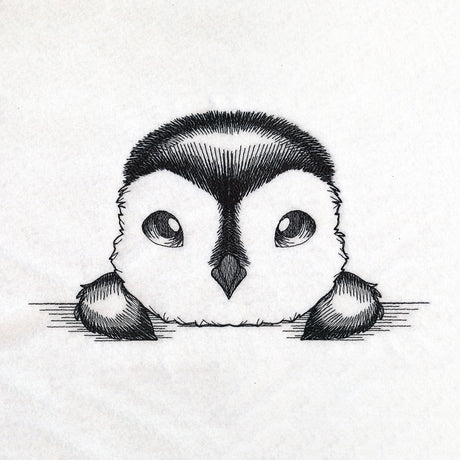 Peeking Penguin Sketch