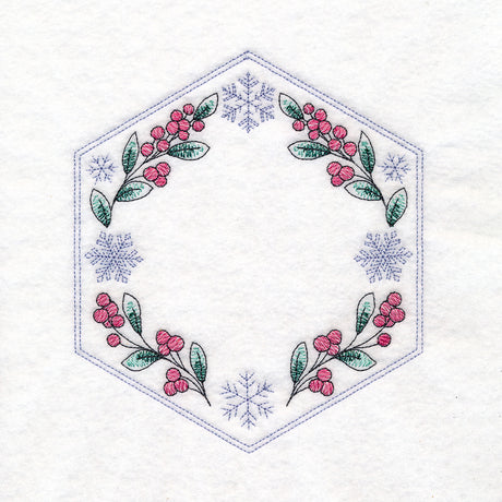 Winter Beauty Quilt Hexagon - Botanicals
