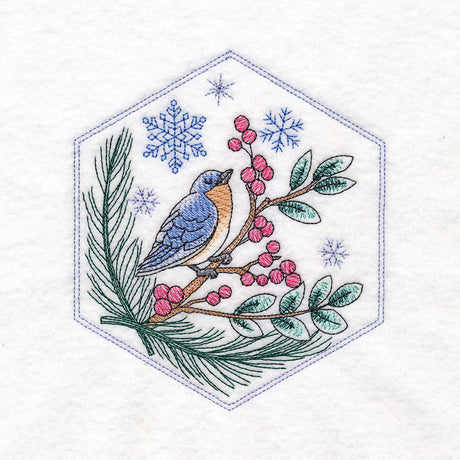 Winter Beauty Quilt Hexagon - Blue Bird