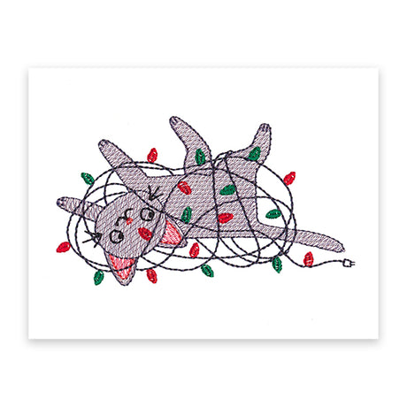 Tangled Up In Christmas Kitty (Cardstock)