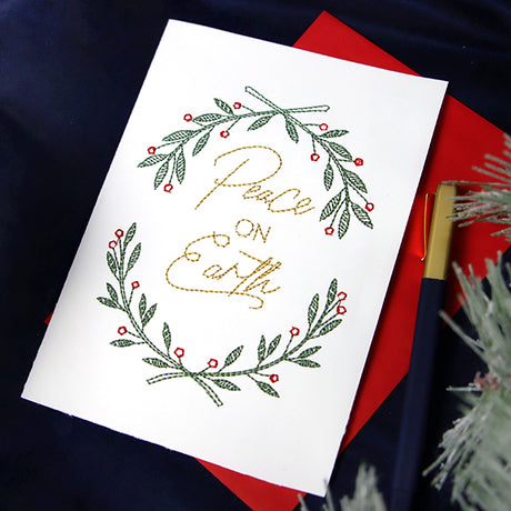 Peace On Earth with Laurels (Cardstock)